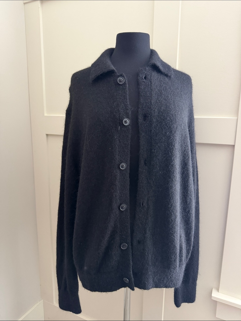 Classic Black Button-Up Men’s Sweater